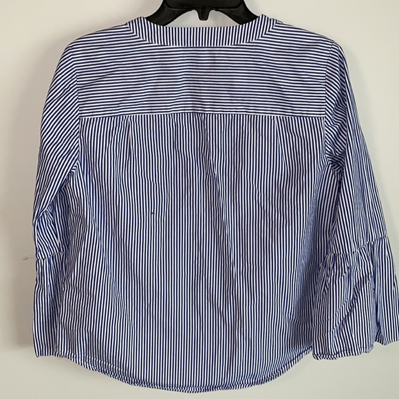 J Crew Stripe Bell Sleeve Strip Top - Picture 4 of 6